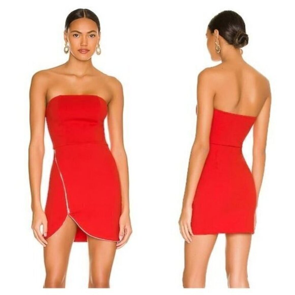 Superdown Nylah Front Zip Dress - Red